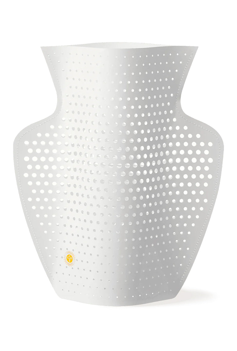 White paper vase Octaevo, "Cyano"
