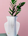 White paper vase Octaevo, "Cyano"