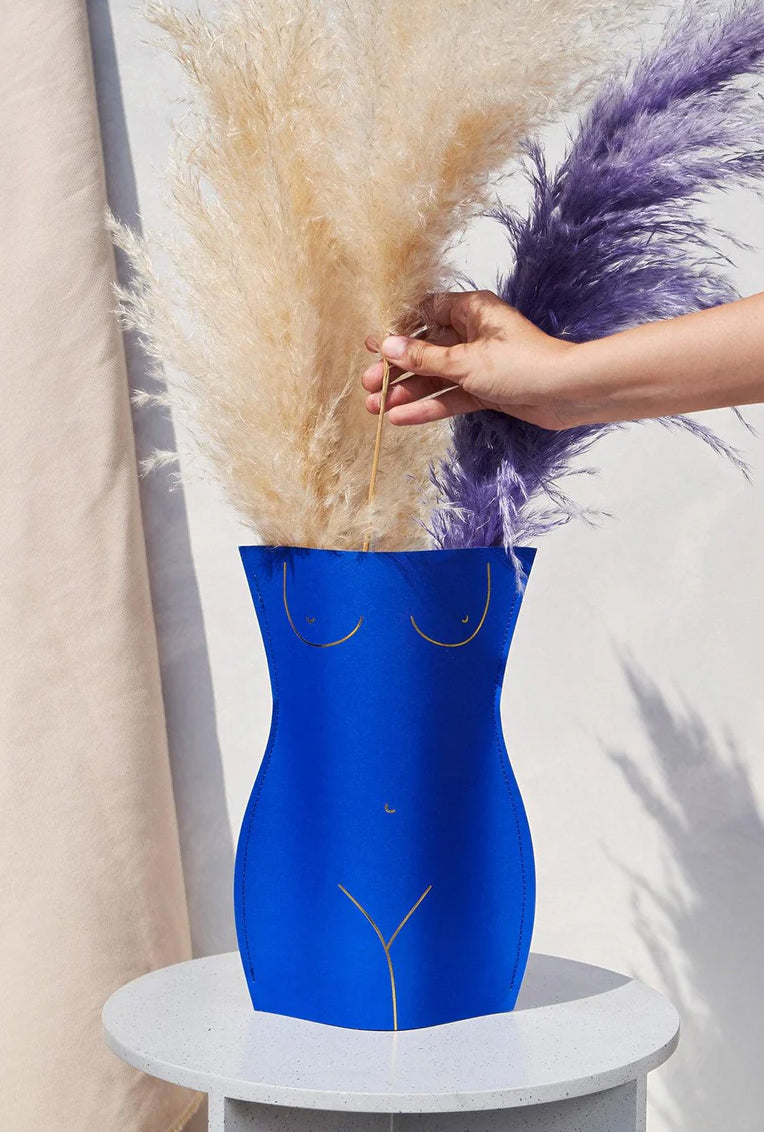 Blue paper vase Octaevo, "Venus"
