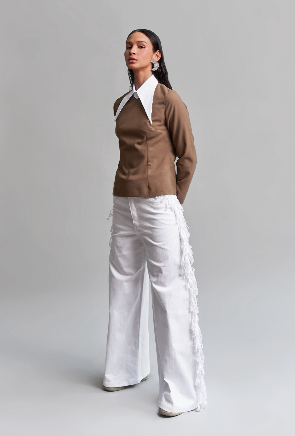 Pantalones Fringe Blancos