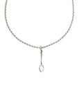 collar cadena delgada de plata, collar con charm de cubiertos de plata, collar de plata, diseño mexicano, hecho a mano, hecho en México, collar con charm de cuchara, collar con charm de tenedor, collar con charm de cuchillo, hecho en plata