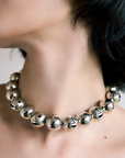 Collar de esferas caladas, caras, hecho a mano, marca mexicana, aleación de latón, collar grande, regalo de cumpleaños para mujer, regalo de aniversario para mujer, regalo para hombre, diseño mexicano, hecho en México