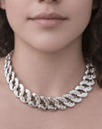 Collar de eslabones con perfiles, caras, hecho a mano, marca mexicana, aleación de latón, collar grande, regalo de cumpleaños para mujer, regalo de aniversario para mujer, regalo para hombre, diseño mexicano, hecho en México
