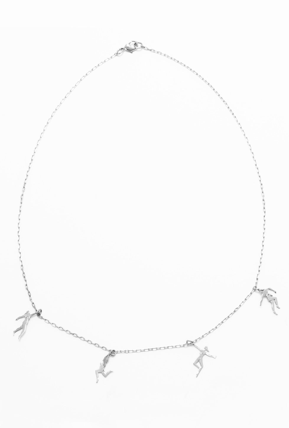 cadena delgada con colgantes, cadena delgada de plata .925, cadena para mujer, cadena para hombre, cadena de plata .925, cadena dorada, "La Danse" de Matisse, arte, diseño mexicano, hecho en México, hecho a mano, historia del arte
