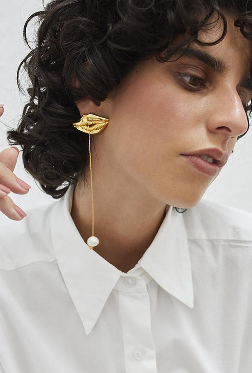 Arete Labios Con Perla